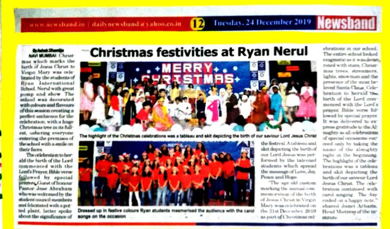 CHRISTMAS FESTIVITIES AT RYAN NERUL - Ryan International School, Nerul